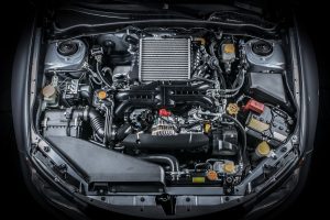Inside of a car's hood