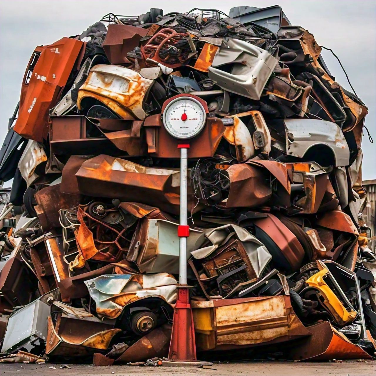 Scaling Old Car Scrap metal