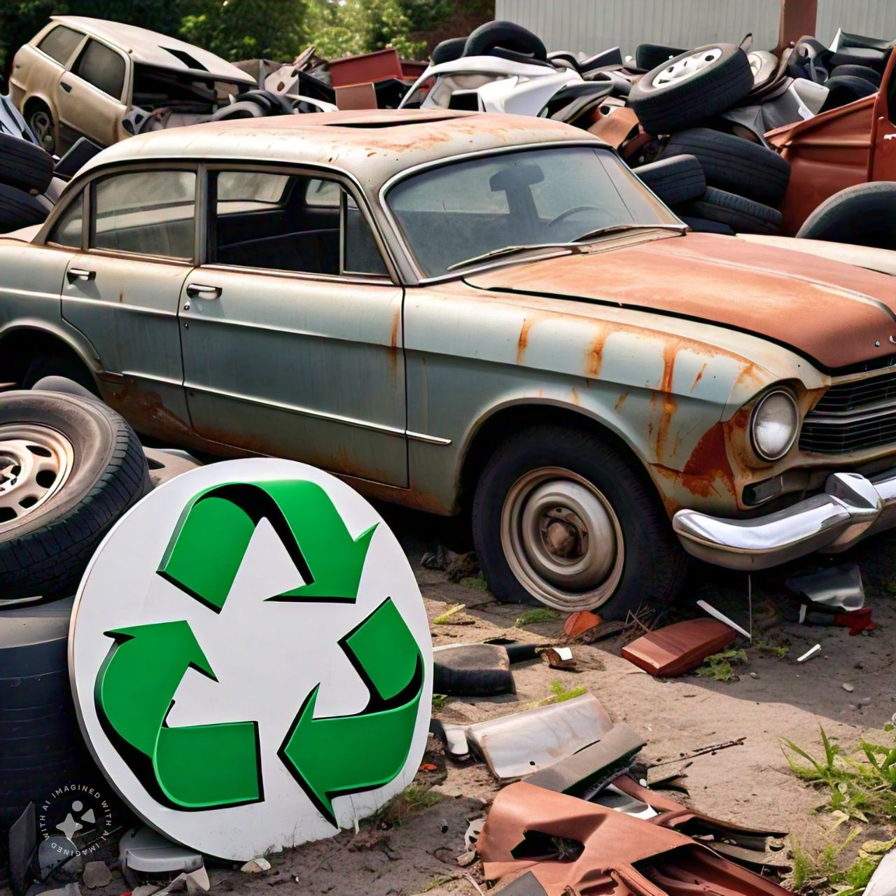 Old vehicle recycling in the Junkyard